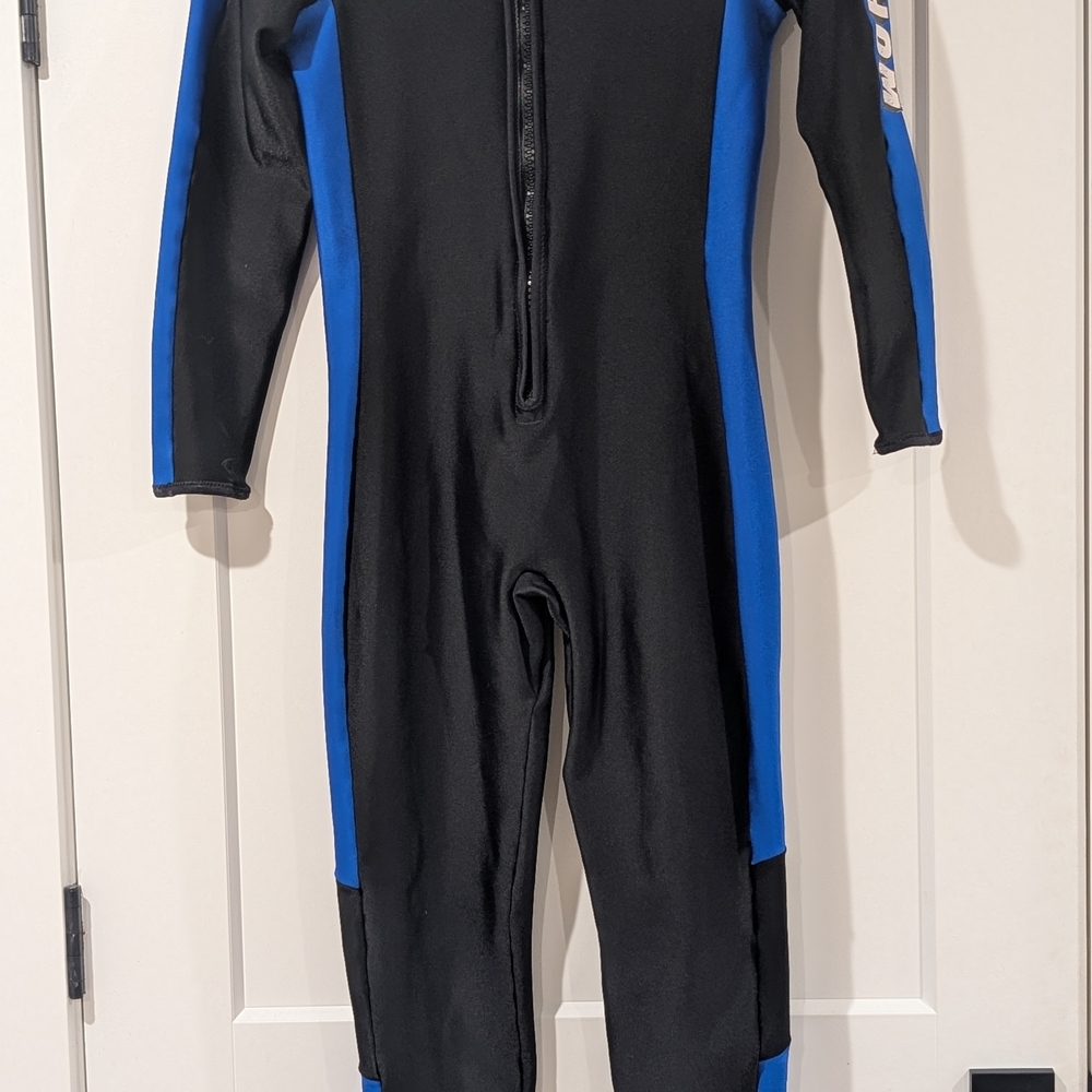 Women's Black and Blue One Piece Swimsuit